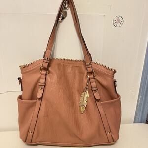 Jessica Simpson Handbag Hobo Y2K Large Slouchy Cabochon Studded GoldTone Accents
